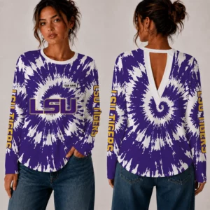 Limited Edition – Customized NCAA Lsu Tigers Women’s Back V-Cut Long-Sleeve Shirt