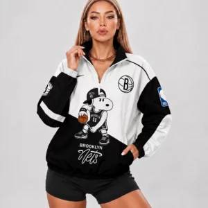 Limited Edition – Customized NBA Brooklyn Nets V-Neck Zipper Sweatshirt Jacket