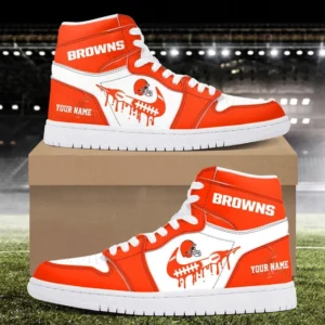 Limited Edition – Customized NFL Cleveland Browns Air Jordan 1 Sneakers