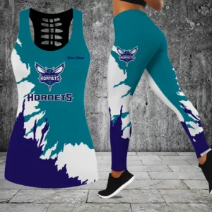 Limited Edition – Customized NBA Charlotte Hornets Hollow Tank Top & Leggings Set