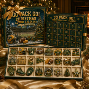 Green Bay Packers Merch Go Pack Go Christmas Advent Calendar Packers Christmas Gift