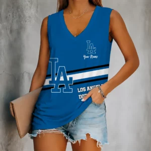 Limited Edition – Customized MLB Los Angeles Dodgers Women’s V-Neck Tank Top