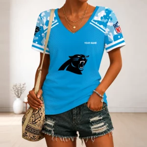 Limited Edition – Customized NFL Carolina Panthers V-Neck Female Shirt