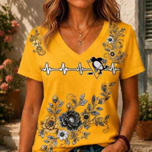Limited Edition – Customized NHL Pittsburgh Penguins V-Neck Female Shirt