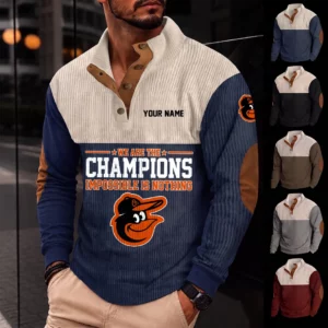 Limited Edition – Customized MLB Baltimore Orioles Button Sweatshirts Stand Collar