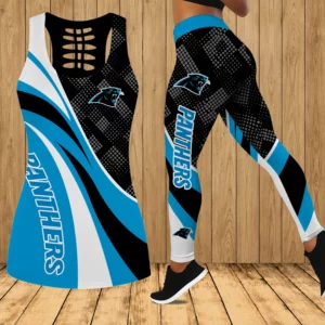 Limited Edition – Customized NFL Carolina Panthers Hollow Tank Top & Leggings Set