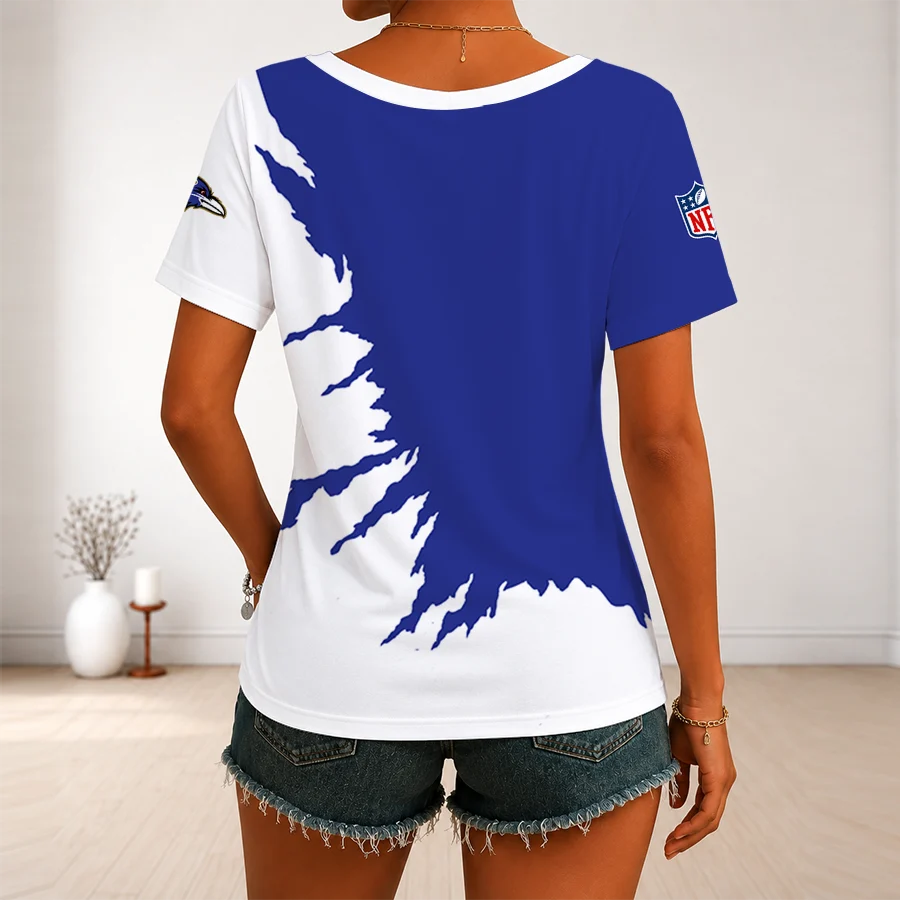 Limited Edition – Customized NFL Baltimore Ravens V-Neck Female Shirt - Image 2