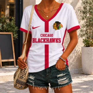 Limited Edition – Customized NHL Chicago Blackhawks V-Neck Female Shirt
