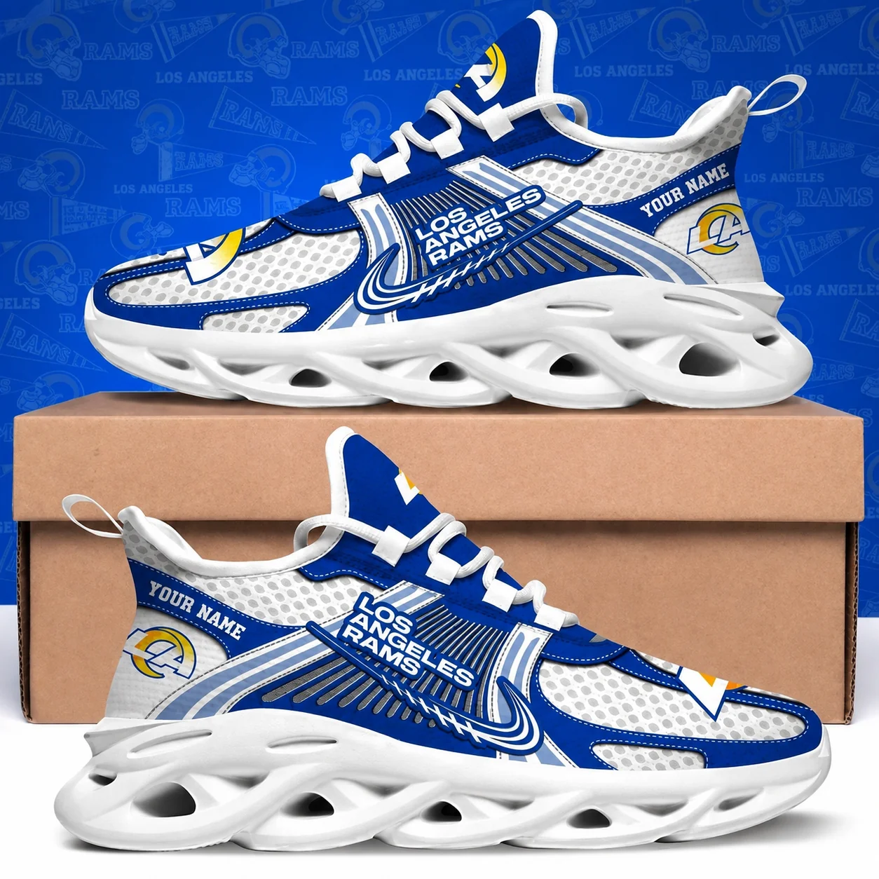 Limited Edition – Customized NFL Los Angeles Rams Max Soul Shoes