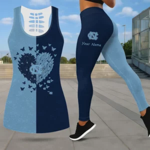 Limited Edition – Customized NCAA North Carolina Tar Heels Leggings & Hollow Tank Top Set