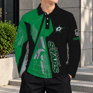 Limited Edition – Customized NHL Dallas Stars Men Long Sleeve Polo