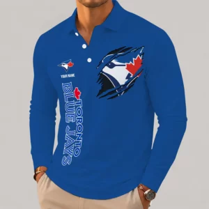 Limited Edition – Customized MLB Toronto Blue Jays Men’s Long Sleeve Polo