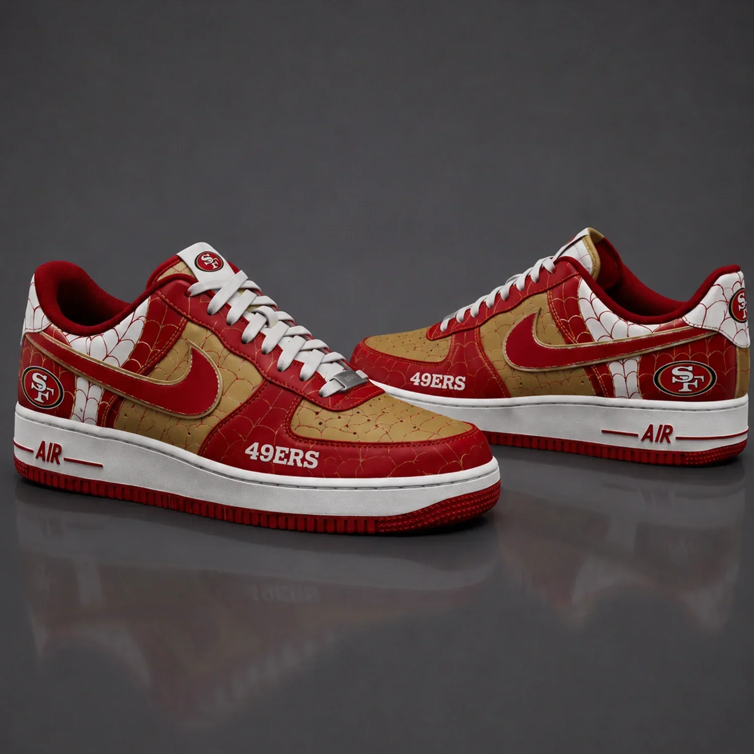 Limited Edition – Customized NFL San Francisco 49Ers X Spider Air force 1 Shoes