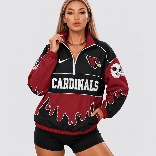 Limited Edition – Customized NFL Arizona Cardinals V-Neck Zipper Sweatshirt Jacket