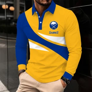 Limited Edition – Customized NHL Buffalo Sabres Men Long Sleeve Polo Shirt