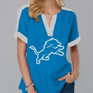 Limited Edition – Customized NFL Detroit Lions V-Neck Female Shirt