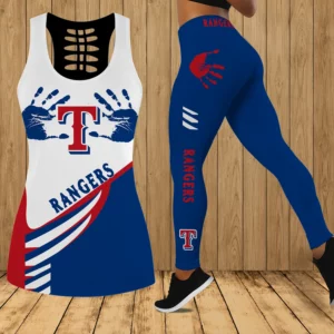 Limited Edition – Customized MLB Texas Rangers Hollow Tank Top & Leggings Set