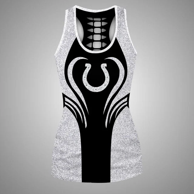 Limited Edition – Customized NFL Indianapolis Colts Hollow Tank Top & Leggings Set - Image 2