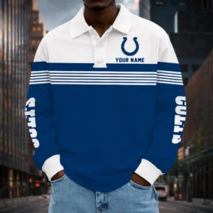 Limited Edition – Customized NFL Indianapolis Colts Long Sleeve Polo Shirt