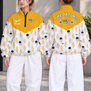 Limited Edition – Customized NHL Nashville Predators V-Neck Zipper Sweatshirt Jacket
