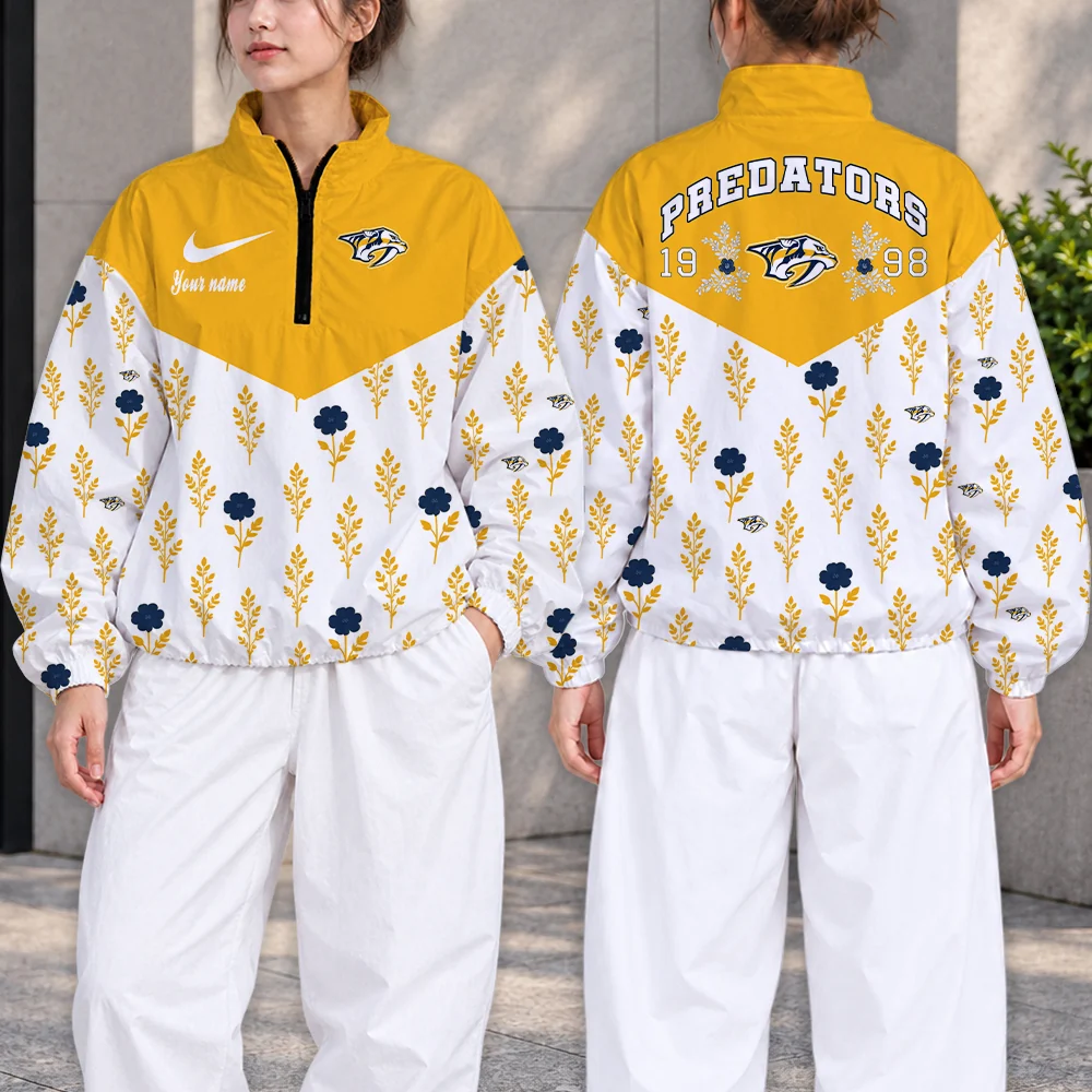 Limited Edition – Customized NHL Nashville Predators V-Neck Zipper Sweatshirt Jacket