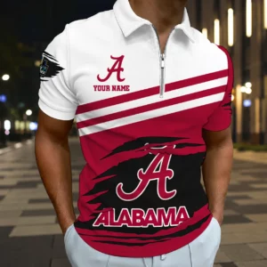 Limited Edition – Customized NCAA Alabama Crimson Tide Zip Polo Shirt