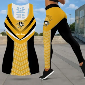 Limited Edition – Customized NHL Pittsburgh Penguins Leggings & Hollow Tank Top Set