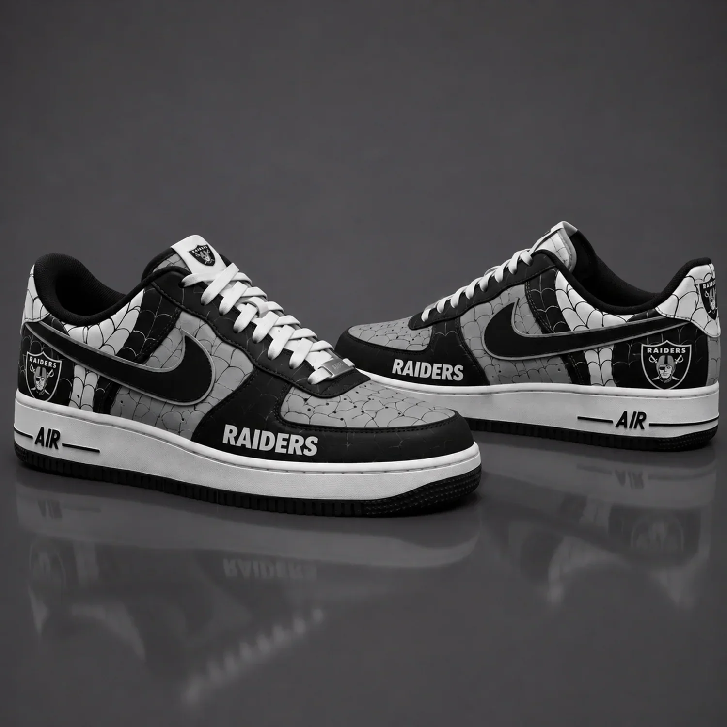 Limited Edition – Customized NFL Las Vegas Raiders X Spider Air force 1 Shoes