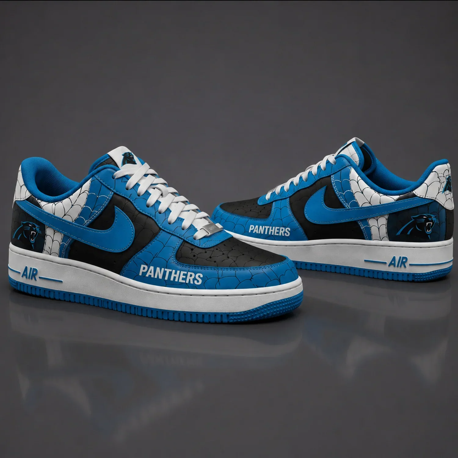 Limited Edition – Customized NFL Carolina Panthers X Spider Air force 1 Shoes