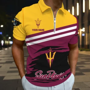 Limited Edition – Customized NCAA Arizona State Sun Devils Zip Polo Shirt