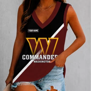 Limited Edition – Customized NFL Washington Commanders Women’s V-Neck Tank Top