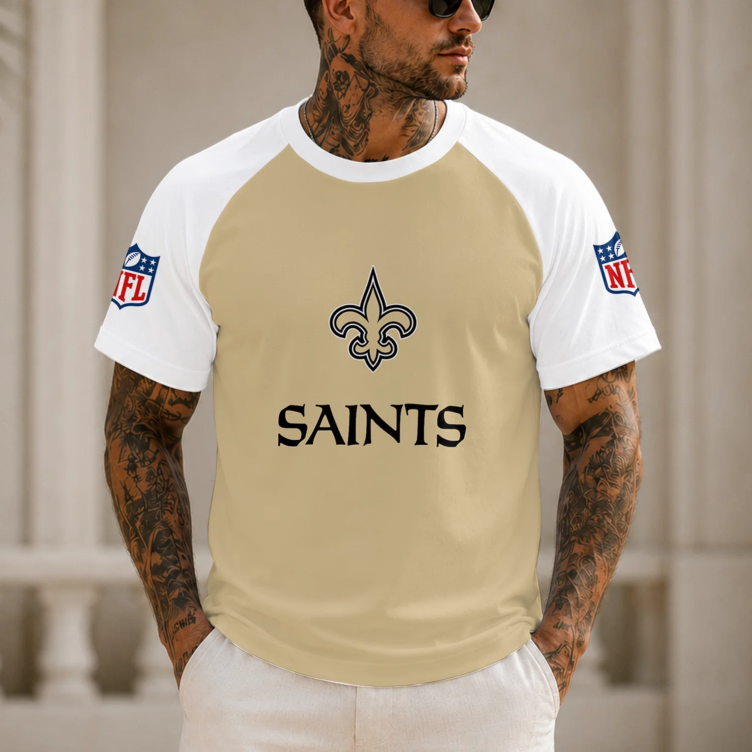 Limited Edition – Customized NFL New Orleans Saints Raglan Tee