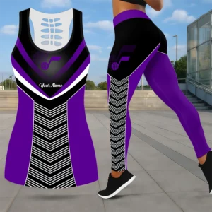 Limited Edition – Customized NBA Utah Jazz Leggings & Hollow Tank Top Set