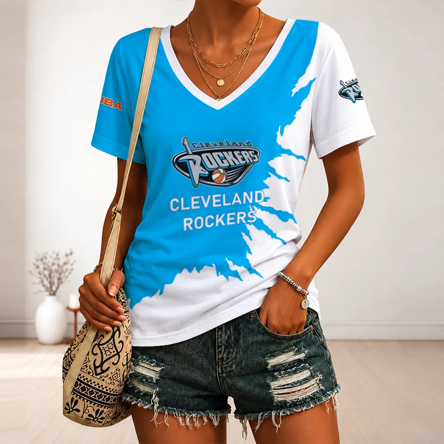 Limited Edition – Customized WNBA Cleveland Rockers V-Neck Female Shirt