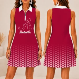 Limited Edition – New Customized NCAA Alabama Crimson Tide Women’s Zip Sleeveless Polo Dress
