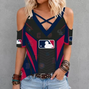 Limited Edition – Customized MLB All Teams Criss Cross V-Neck Top