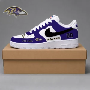 Limited Edition – Customized NFL Baltimore Ravens Af1 Shoes