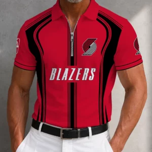 Limited Edition – Customized NBA Portland Trail Blazers Zip Polo Shirt