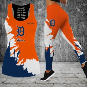 Limited Edition – Customized MLB Detroit Tigers Hollow Tank Top & Leggings Set