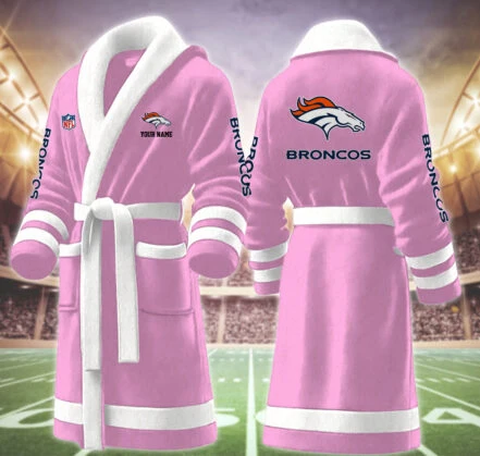 Limited Edition – Customized NFL Denver Broncos Multicolor Fleece Bathrobe - Image 6
