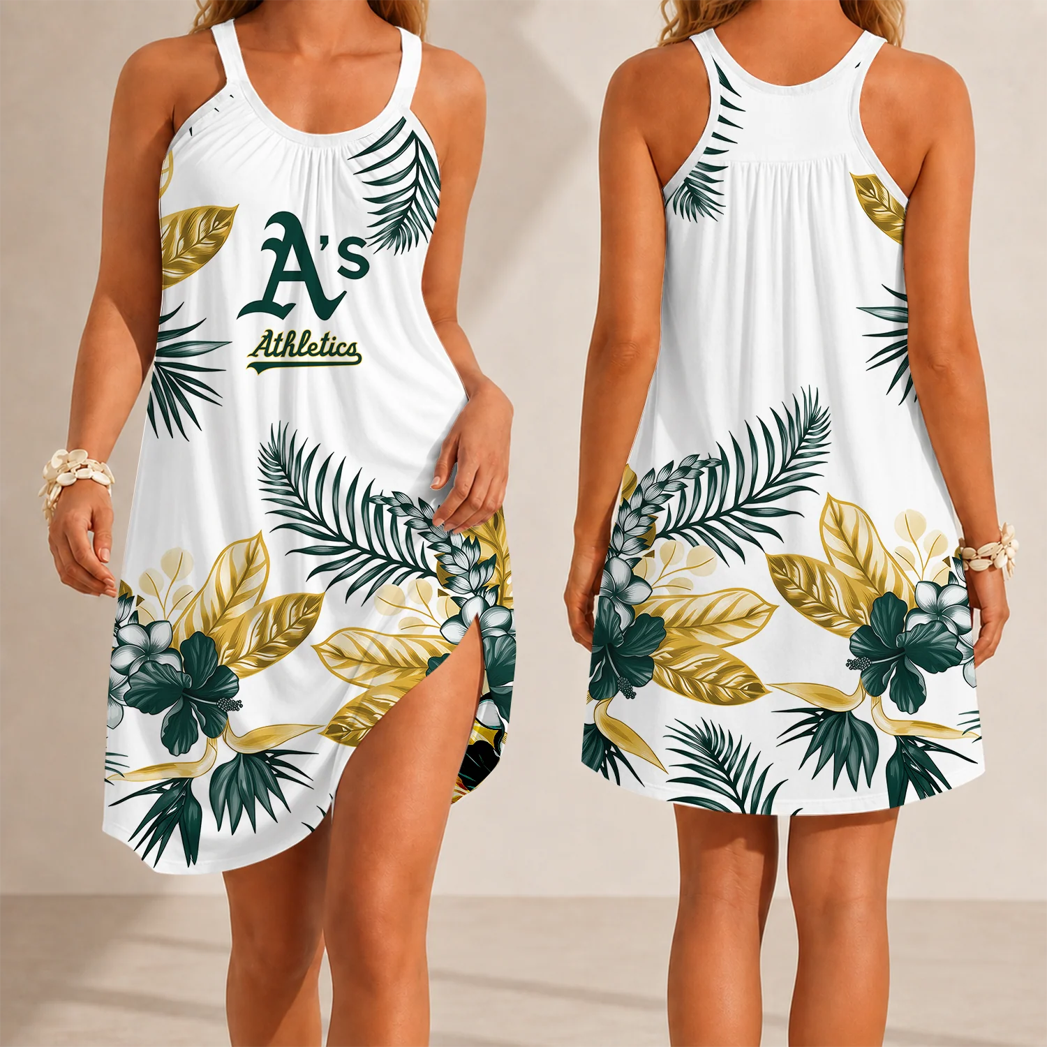Limited Edition – Customized MLB Oakland Athletics Camisole Dress