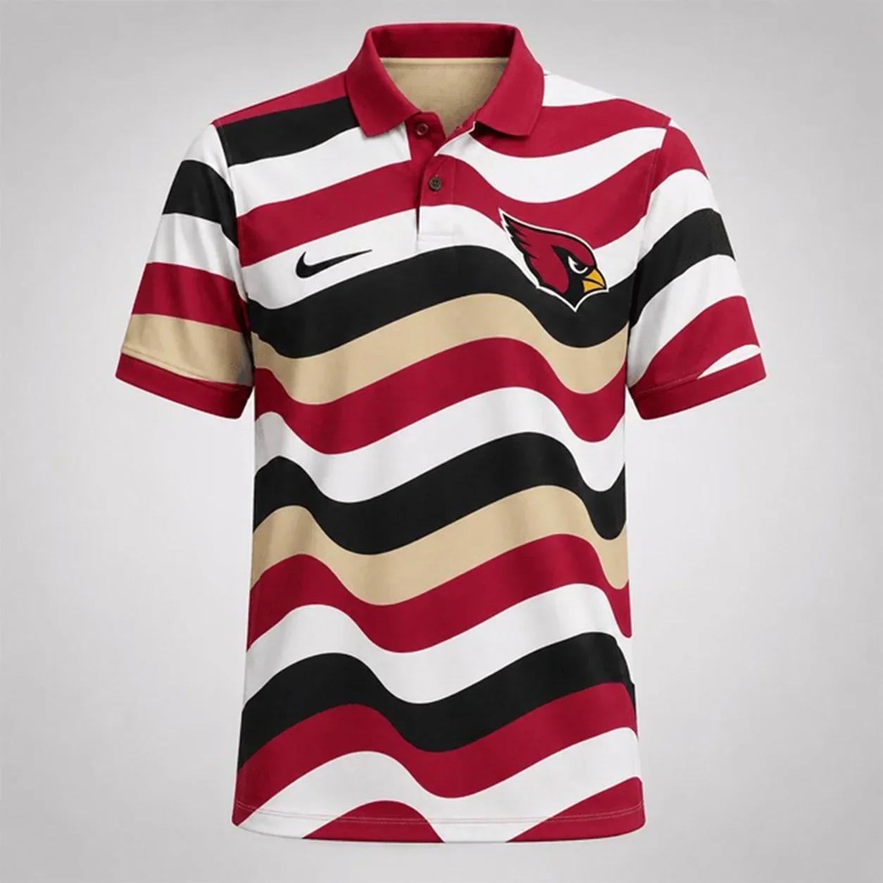 Limited Edition – Customized NFL Arizona Cardinals Striped Polo Shirt