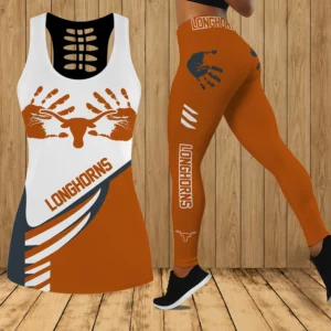 Limited Edition – Customized NCAA Texas Longhorns Hollow Tank Top & Leggings Set