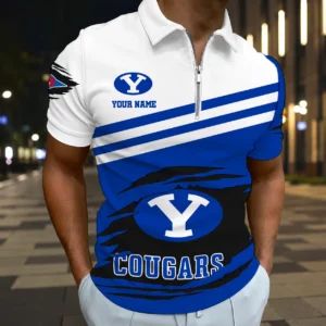 Limited Edition – Customized NCAA Cougars Zip Polo Shirt