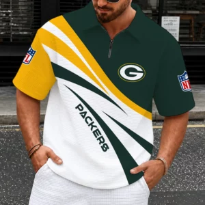 Limited Edition – Customized NFL Green Bay Packers Quarter-Zip Polo Shirt