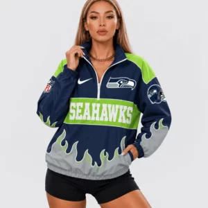 Limited Edition – Customized NFL Seattle Seahawks V-Neck Zipper Sweatshirt Jacket
