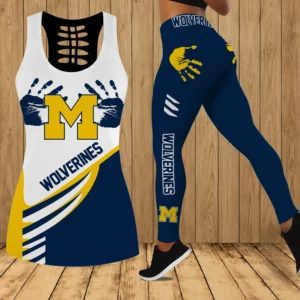Limited Edition – Customized NCAA Michigan Wolverines Hollow Tank Top & Leggings Set