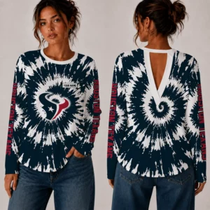 Limited Edition – Customized NFL Houston Texans Women’s Back V-Cut Long-Sleeve Shirt