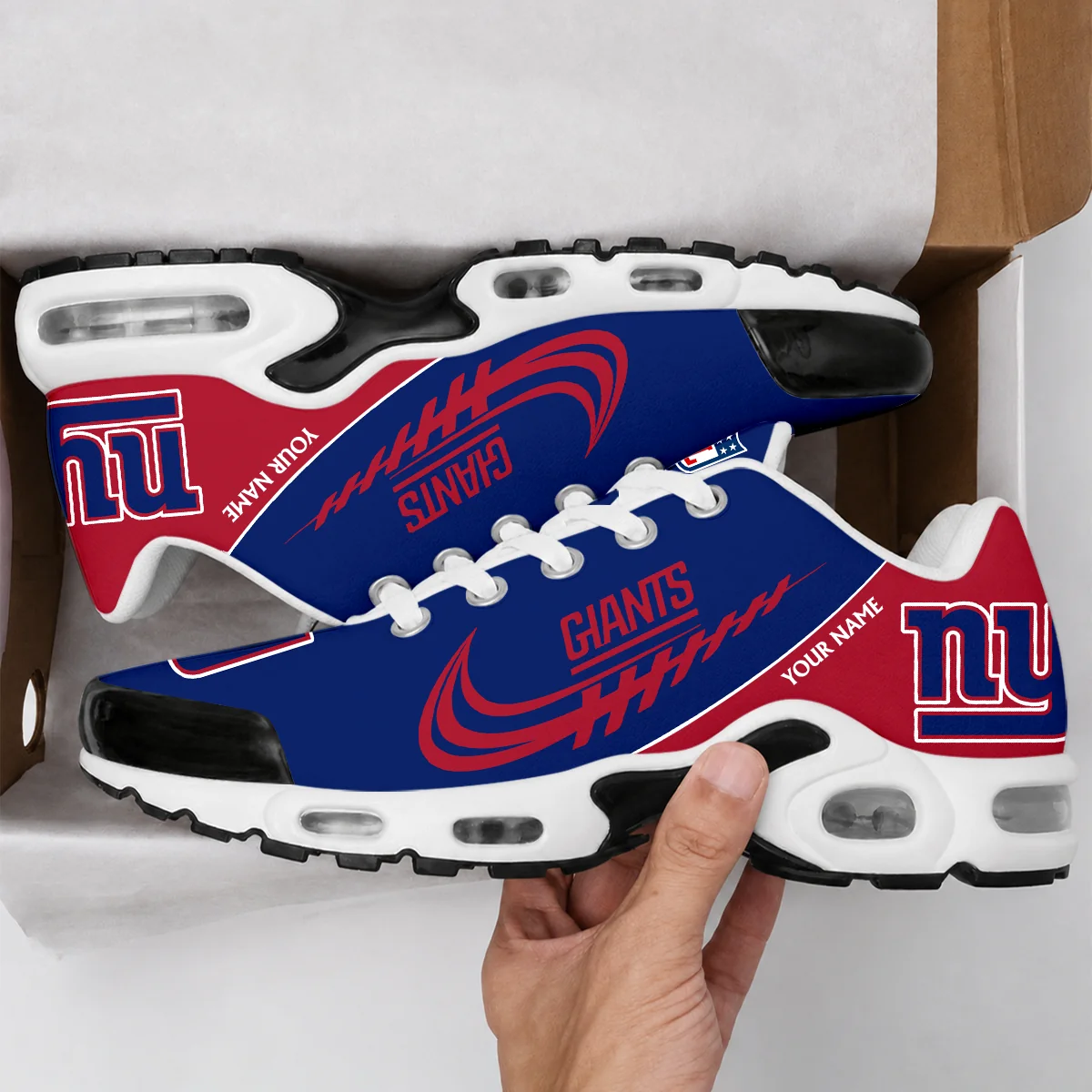 Limited Edition – Customized NFL New York Giants Air Max Plus Sneakers