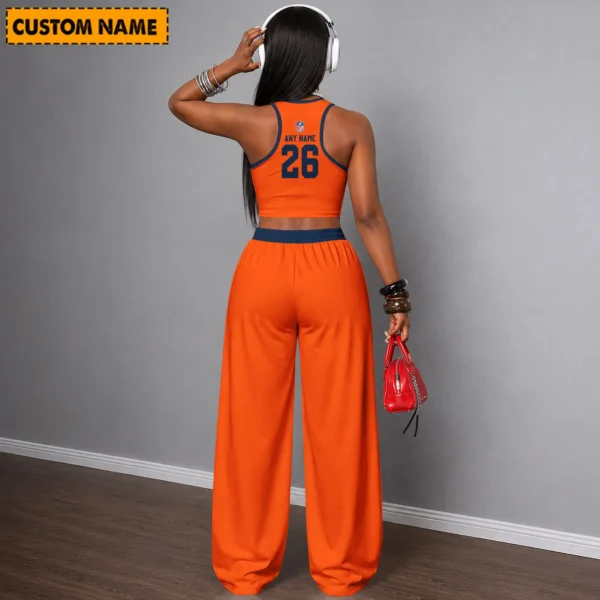 Limited Edition – Customized NFL Denver Broncos Women’s Crop Top & Long Pants Set - Image 2